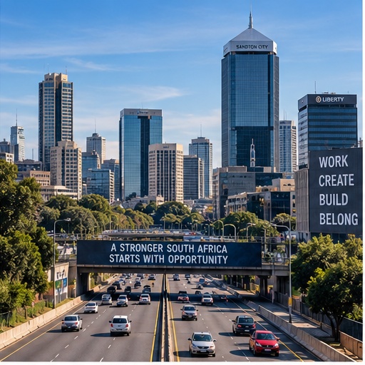 Modern city life and employment opportunities in South Africa