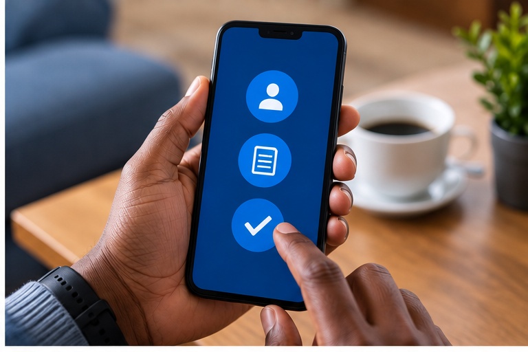 South African taxpayer completing SARS tax registration on a mobile phone