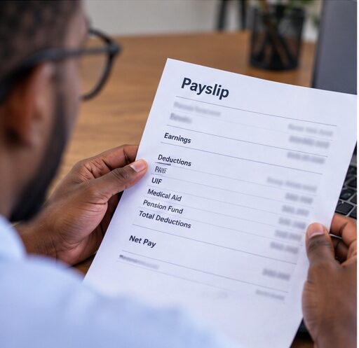 Employee checking UIF contributions on a South African payslip