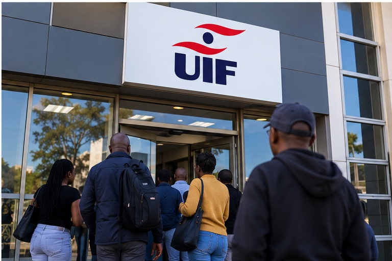 South African workers visiting a Labour Centre for UIF assistance